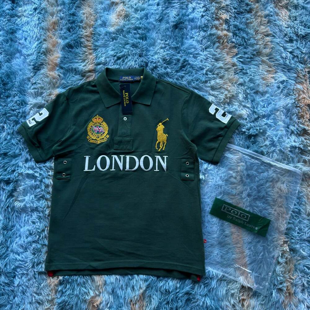 Polo Ralph Lauren London Green Polo Shirt with Crest and Number 2